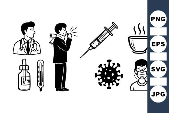 Cold Flu Health Care Icons