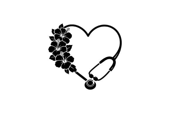Floral Heart Stethoscope Icon