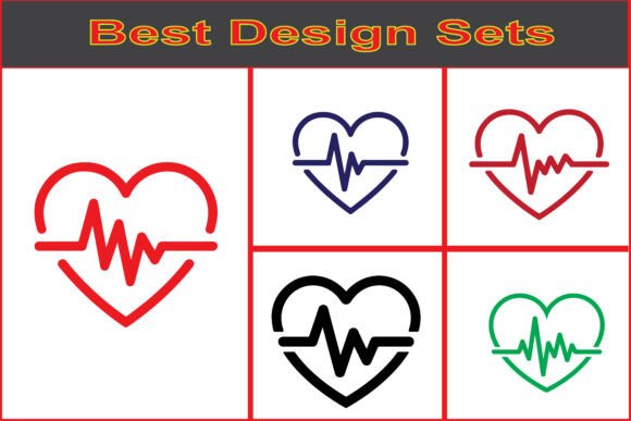 Heartbeat Heart SVG Medical Design Set