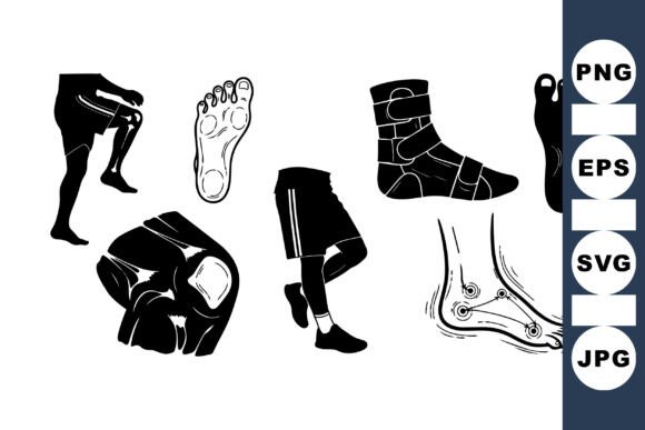 Leg and Foot Injury Silhouette Set