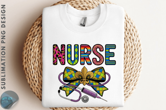 Mardi Gras Nurse Sublimation Design