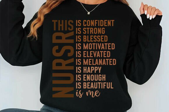 Proud Black Nurse SVG Confident, Strong