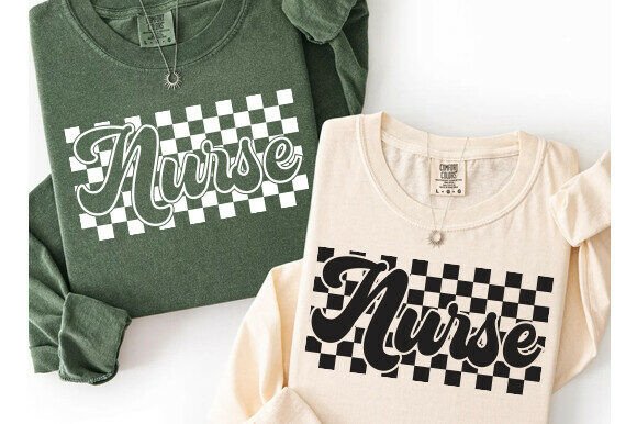 Retro Checkered Nurse SVG & PNG