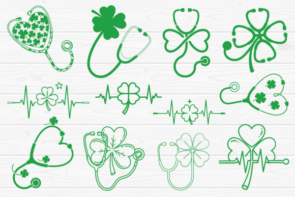 St Patrick’s Nurse Shamrock SVG PNG Set
