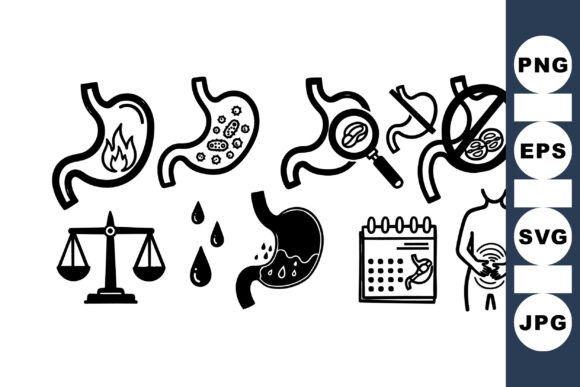 Stomach Health Vector Clipart Set