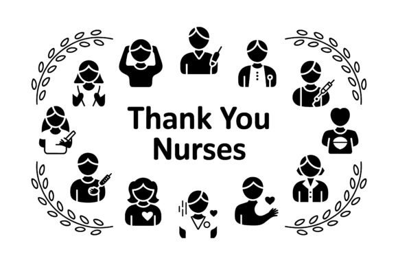 Thank You Nurses Vector Silhouette